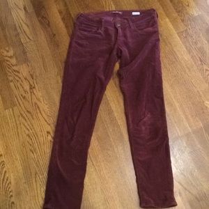 Shapely low rise skinny corduroy jeans